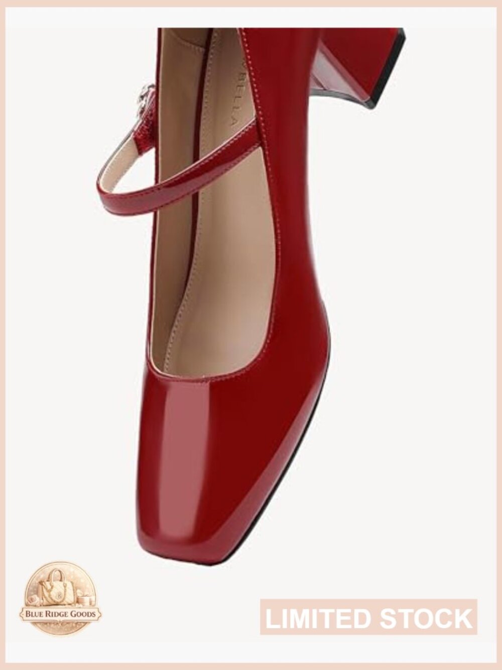 Patent Leather Mary Janes Chunky Heel Square Toe Block Heel Pumps Dress Shoes - Picture 4 of 7